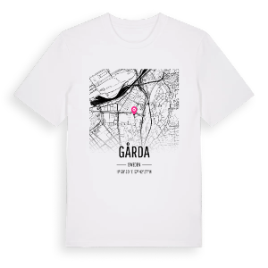 Gårda karta t-shirt – ekologisk bomull t-shirt från Pinshirt
