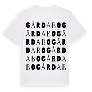 Gårdabo ordlek t-shirt – ekologisk bomull t-shirt från Pinshirt