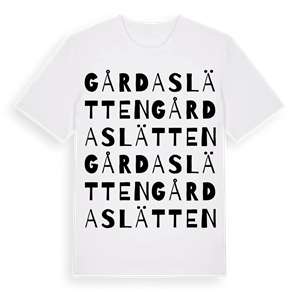 Gårdaslätten ordlek t-shirt – ekologisk bomull t-shirt från Pinshirt