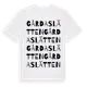 White t-shirt med Gårdaslätten ordlek t-shirt