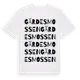 White t-shirt med Gärdesmossen ordlek t-shirt