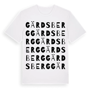 Gärdsberg ordlek t-shirt – ekologisk bomull t-shirt från Pinshirt