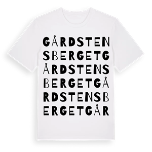 Gårdstensberget ordlek t-shirt – ekologisk bomull t-shirt från Pinshirt