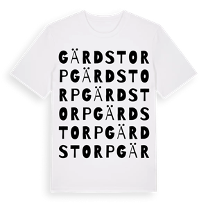 Gärdstorp ordlek t-shirt – ekologisk bomull t-shirt från Pinshirt