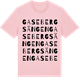 Pink Cotton t-shirt med Gasebergsängen ordlek t-shirt