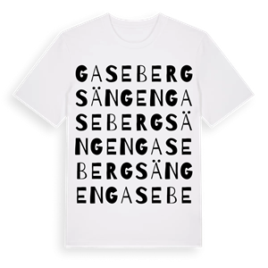 Gasebergsängen ordlek t-shirt – ekologisk bomull t-shirt från Pinshirt