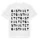 White t-shirt med Gasthultet ordlek t-shirt
