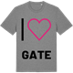 Mid Heather Gray t-shirt med Jag älskar Gate t-shirt stort tryck
