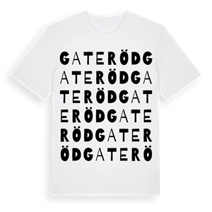 Gateröd ordlek t-shirt – ekologisk bomull t-shirt från Pinshirt