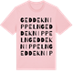 Pink Cotton t-shirt med Geddeknippeln ordlek t-shirt