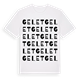 White t-shirt med Gelet ordlek t-shirt