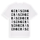 White t-shirt med Geråsen ordlek t-shirt
