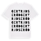 White t-shirt med Gertrudseröd ordlek t-shirt