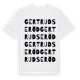 White t-shirt med Gertrudseröd ordlek t-shirt