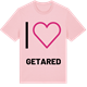 Pink Cotton t-shirt med Jag älskar Getared t-shirt stort tryck