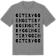 Mid Heather Gray t-shirt med Geteryggen ordlek t-shirt
