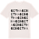 Vintage White t-shirt med Gethagen ordlek t-shirt
