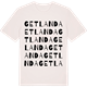 Vintage White t-shirt med Getlanda ordlek t-shirt