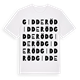 White t-shirt med Gidderöd ordlek t-shirt
