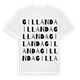 White t-shirt med Gillanda ordlek t-shirt