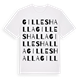 White t-shirt med Gilleshalla ordlek t-shirt