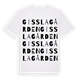 White t-shirt med Gisslagården ordlek t-shirt