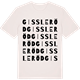 Vintage White t-shirt med Gissleröd ordlek t-shirt