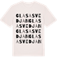 Vintage White t-shirt med Glasasvedjan ordlek t-shirt
