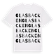 White t-shirt med Glasbacken ordlek t-shirt