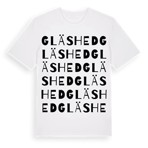 Gläshed ordlek t-shirt – ekologisk bomull t-shirt från Pinshirt