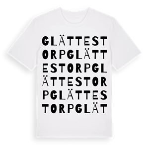 Glättestorp ordlek t-shirt – ekologisk bomull t-shirt från Pinshirt