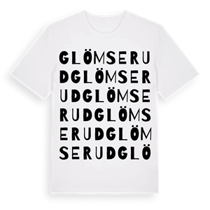 Glömserud ordlek t-shirt – ekologisk bomull t-shirt från Pinshirt