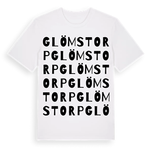 Glömstorp ordlek t-shirt – ekologisk bomull t-shirt från Pinshirt