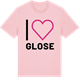 Pink Cotton t-shirt med Jag älskar Glose t-shirt stort tryck