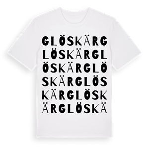 Glöskär ordlek t-shirt – ekologisk bomull t-shirt från Pinshirt