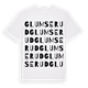 White t-shirt med Glumserud ordlek t-shirt