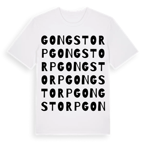 Gongstorp ordlek t-shirt – ekologisk bomull t-shirt från Pinshirt