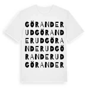 Göranderud ordlek t-shirt – ekologisk bomull t-shirt från Pinshirt