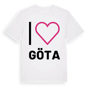 Jag älskar Göta t-shirt stort tryck – ekologisk bomull t-shirt från Pinshirt