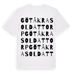 Götåkra soldattorp ordlek t-shirt – ekologisk bomull t-shirt från Pinshirt