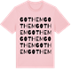 Pink Cotton t-shirt med Gothem ordlek t-shirt