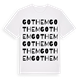 White t-shirt med Gothem ordlek t-shirt