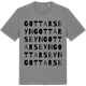 Mid Heather Gray t-shirt med Gottarsbyn ordlek t-shirt