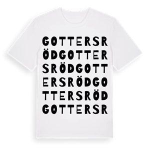 Gottersröd ordlek t-shirt – ekologisk bomull t-shirt från Pinshirt