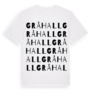 Gråhall ordlek t-shirt – ekologisk bomull t-shirt från Pinshirt