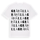 White t-shirt med Gråhälla ordlek t-shirt