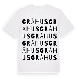 Gråhus ordlek t-shirt – ekologisk bomull t-shirt från Pinshirt
