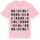 Pink Cotton t-shirt med Granbokärr ordlek t-shirt