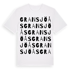 Gransjöås ordlek t-shirt – ekologisk bomull t-shirt från Pinshirt