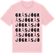 Pink Cotton t-shirt med Gråsjö ordlek t-shirt